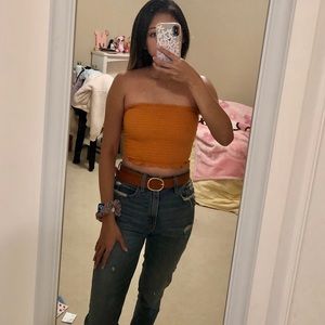 orange tube top